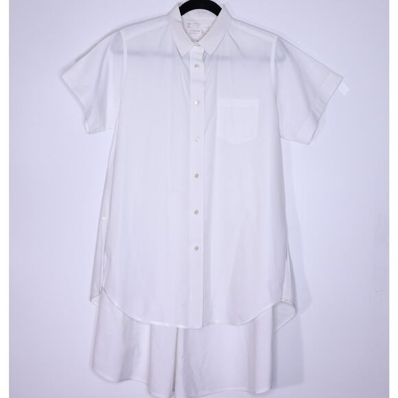 SACAI Cotton Poplin Flared Button Down Shirt White Back Pleated Women's 4/US 12 - Picture 1 of 13